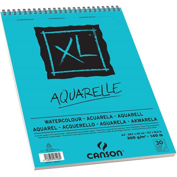 RayArt  Album Papier Aquarelle XL A3 300G/M² 30 Feuilles - Canson