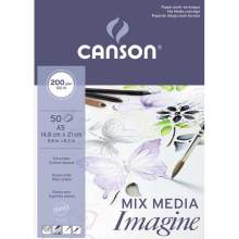 RAYART - Bloc de 50 feuilles de papier dessin IMAGINE Mix Media 200g A5 - Canson - Tunisie Meilleur Prix (Beaux-Arts, Graphique,