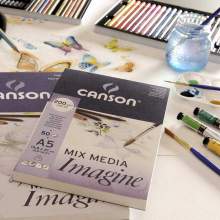 RAYART - Bloc de 50 feuilles de papier dessin IMAGINE Mix Media 200g A4 - Canson - Tunisie Meilleur Prix (Beaux-Arts, Graphique,