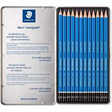 RAYART - Boîte métal de 12 crayons assortis Lumograph Graphite - Staedtler - Tunisie Meilleur Prix (Beaux-Arts, Graphique, Peint