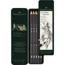 RAYART - Crayon aquarelle graphite boîte de 5 - Faber Castell - Tunisie Meilleur Prix (Beaux-Arts, Graphique, Peinture, Acryliqu
