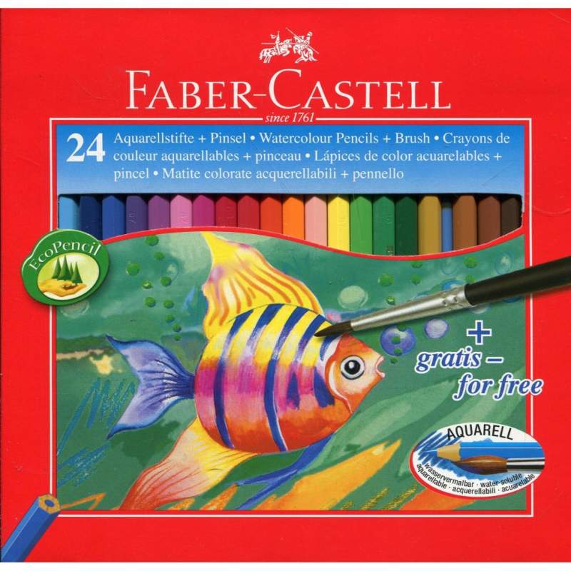 RayArt  Crayon de couleurs aquarelle de 24 Faber Castell